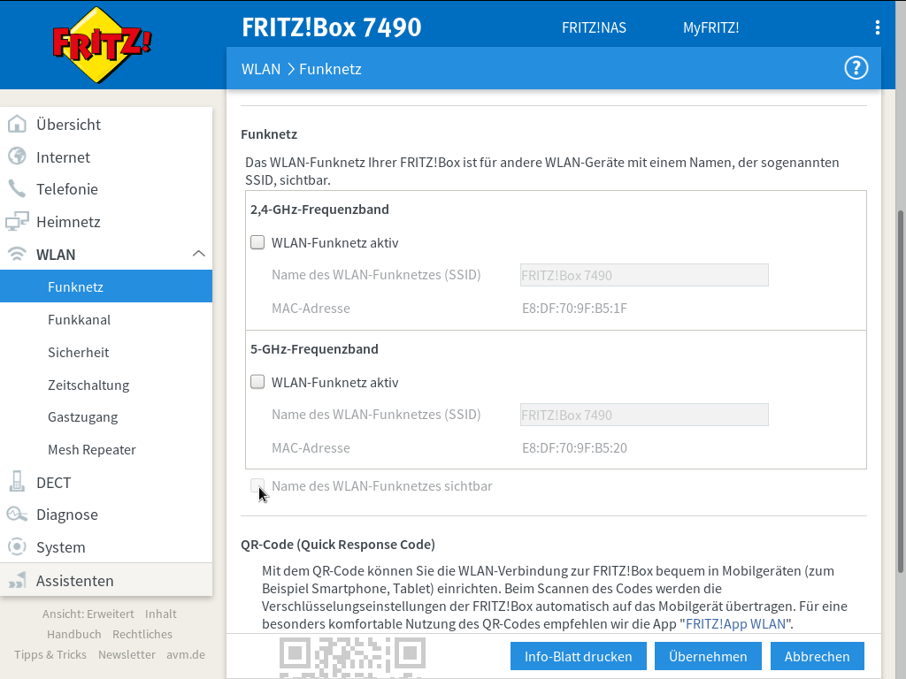 FRITZ!Box - WLAN - Funknetz
