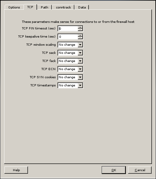 Firwall Builder - Host OS Settings - TCP