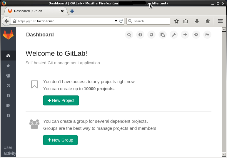 Gitlab - Erste Anmeldung - Willkommen zu Gitlab