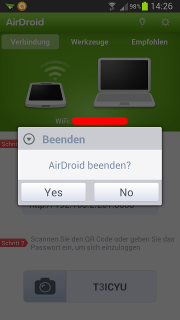 App - Airdroid - Beenden