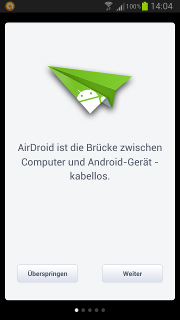 App - Airdroid - Startbildschirm