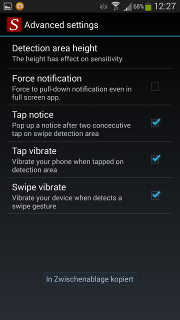 App - Swipe Home Button - Einstellungen - Advanced settings(Erweiterte Einstellungsmöglichkeiten)
