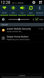 App - Swipe Home Button - Android - Benachrichtigungs-Bereich