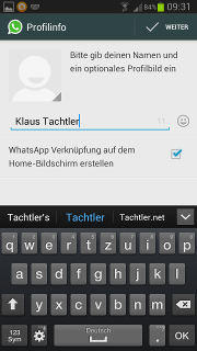 App - WhatsApp - Installation - Telefonnummer - ProfilInfo