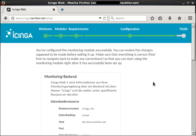 Icinga Web 2 - Setup - Monitoring-Modul - Overview - Seite 1