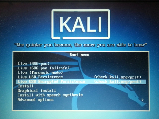 Kali Linux - Live USB Encrypted Persistence
