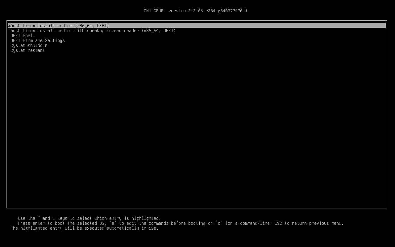Archlinux - Installation - UEFI-Boot
