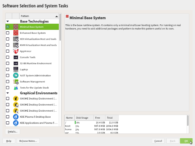 openSUSE Leap 15.1 - DVD - Zusammenfassung Installation - Seite 1 - Software