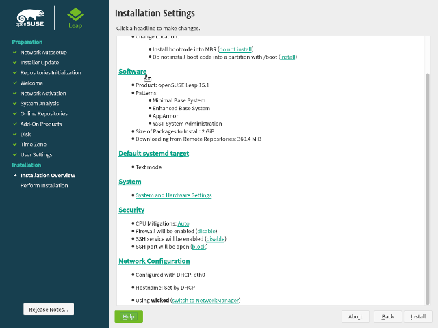 openSUSE Leap 15.1 - DVD - Zusammenfassung Installation - Seite 2