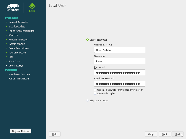 
openSUSE Leap 15.1 - DVD - Lokaler Benutzer