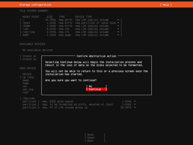 Ubuntu Server LTS 20.04 LTS - DVD - Continue