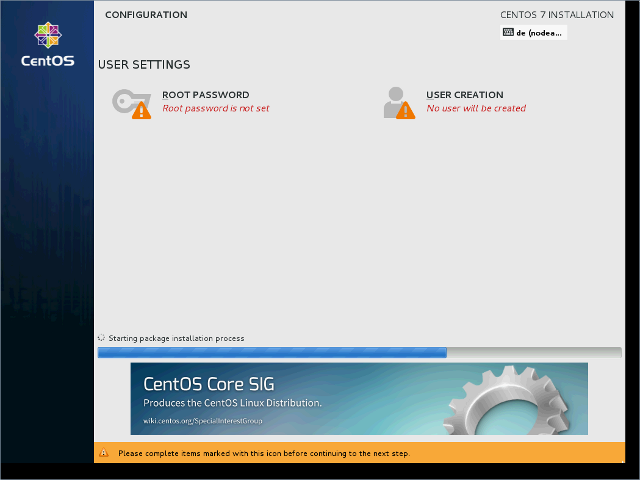 CentOS 7 - DVD - Begin Installation