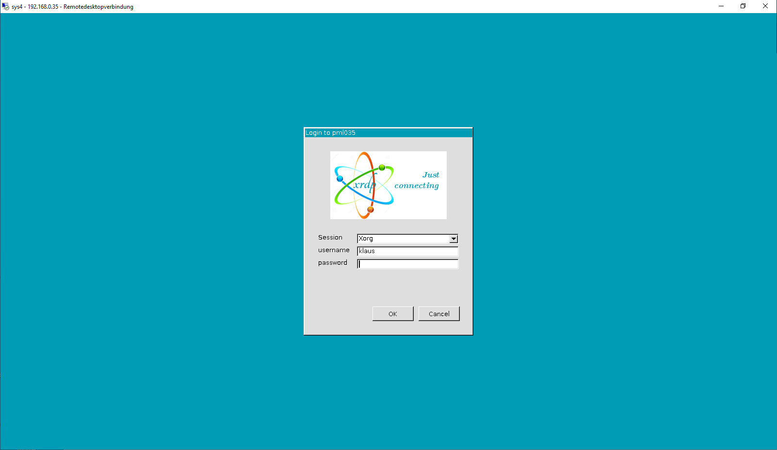 
Microsoft™ Remote Desktop Client - Verbindung - Login- Eigene Bildschirmauflösung